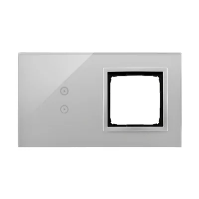 SIMON 54 TOUCH Panel táctil 2 módulos 2 campos táctiles verticales + 1 orificio para accesorios plata niebla