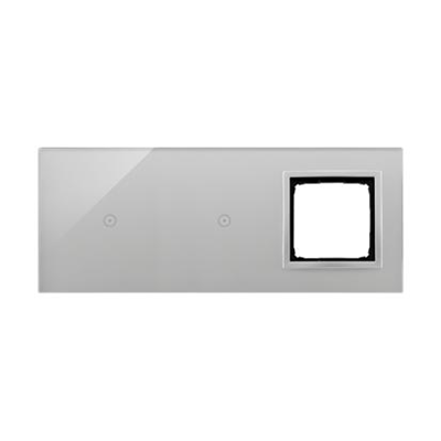 SIMON 54 TOUCH Panel táctil 3 módulos 1 campo táctil + 1 campo táctil + 1 orificio para accesorios plata niebla