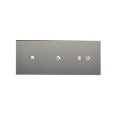 SIMON 54 TOUCH Panel táctil 3 módulos 1 campo táctil + 1 campo táctil + 2 campos táctiles horizontales plata niebla