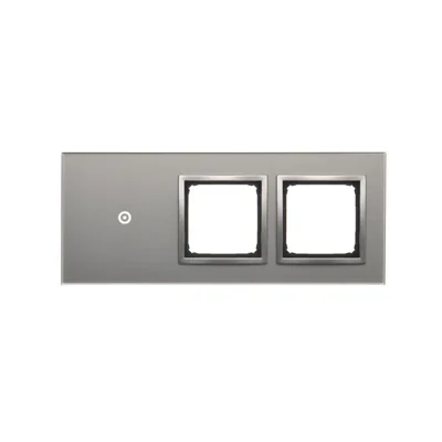 SIMON 54 TOUCH Panel táctil 3 módulos 1 campo táctil + 2 agujeros para accesorios plata niebla