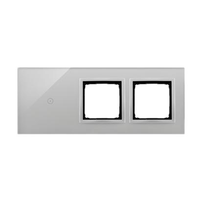 SIMON 54 TOUCH Panel táctil 3 módulos 1 campo táctil + 2 agujeros para accesorios plata niebla