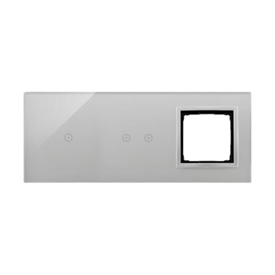 SIMON 54 TOUCH Panel táctil 3 módulos 1 campo táctil + 2 campos táctiles horizontales + 1 orificio para accesorios plata niebla