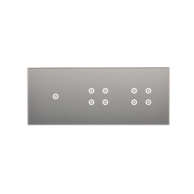 SIMON 54 TOUCH Panel táctil 3 módulos 1 campo táctil + 4 campos táctiles + 4 campos táctiles plata niebla