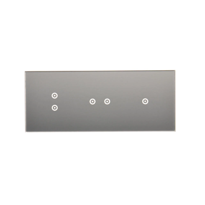 SIMON 54 TOUCH Panel táctil 3 módulos 1 pad táctil + 2 pads táctiles horizontales + 2 pads táctiles verticales plata niebla