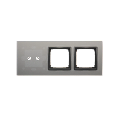 SIMON 54 TOUCH Panel táctil 3 módulos 2 campos táctiles horizontales + 2 agujeros para accesorios nube de tormenta