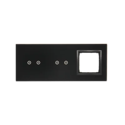 SIMON 54 TOUCH Panel táctil 3 módulos 2 campos táctiles horizontales + 2 campos táctiles horizontales + 1 hueco para accesorios lava solidificada