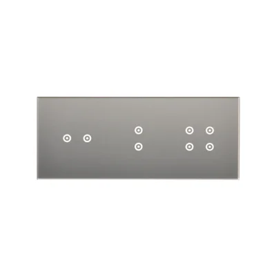 SIMON 54 TOUCH Panel táctil 3 módulos 2 campos táctiles horizontales + 2 campos táctiles verticales + 4 campos táctiles niebla plata