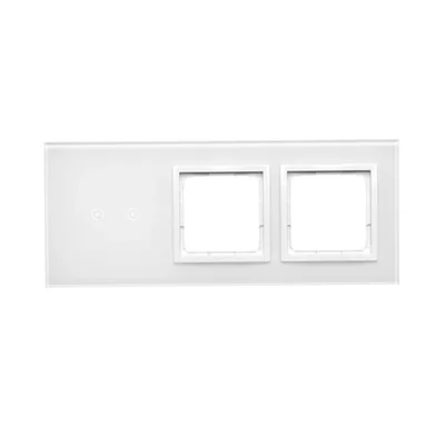 SIMON 54 TOUCH Panel táctil 3 módulos 2 campos táctiles horizontales + 2 orificios para accesorios blanco perla