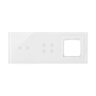 SIMON 54 TOUCH Panel táctil 3 módulos 2 campos táctiles horizontales + 4 campos táctiles + 1 orificio para accesorios blanco perla