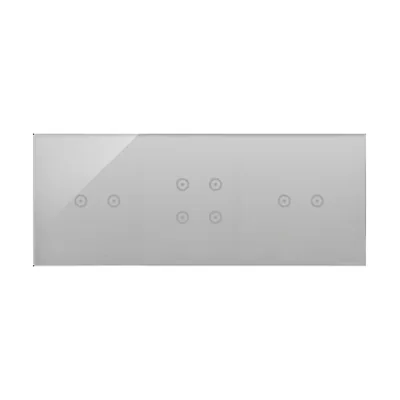SIMON 54 TOUCH Panel táctil 3 módulos 2 campos táctiles horizontales + 4 campos táctiles + 2 campos táctiles horizontales plata niebla