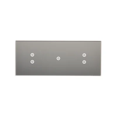 SIMON 54 TOUCH Panel táctil 3 módulos 2 campos táctiles verticales + 1 campo táctil + 2 campos táctiles verticales plata niebla
