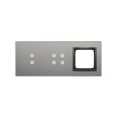 SIMON 54 TOUCH Panel táctil 3 módulos 2 campos táctiles verticales + 4 campos táctiles + 1 orificio accesorio nube de tormenta