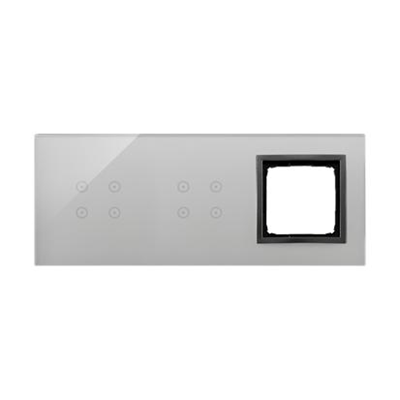 SIMON 54 TOUCH Panel táctil 3 módulos 4 campos táctiles + 4 campos táctiles + 1 agujero para accesorios nube de tormenta