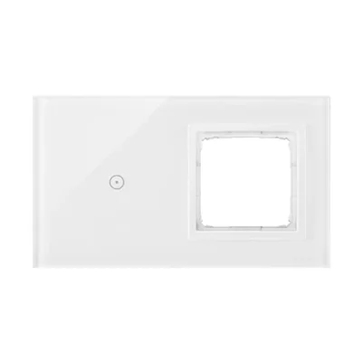 SIMON 54 TOUCH Pannello touch 2 moduli 1 campo touch + 1 foro per accessori bianco perla