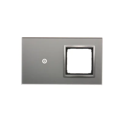 SIMON 54 TOUCH Pannello touch 2 moduli 1 campo touch + 1 foro per accessori silver fog