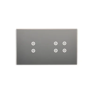 SIMON 54 TOUCH Pannello touch 2 moduli 2 campi touch verticali + 4 campi touch silver fog