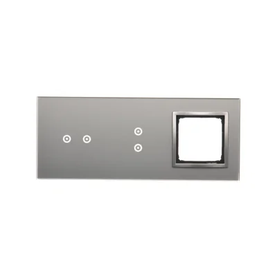 SIMON 54 TOUCH Pannello touch 3 moduli 2 campi touch orizzontali + 2 campi touch verticali + 1 foro per accessori silver fog
