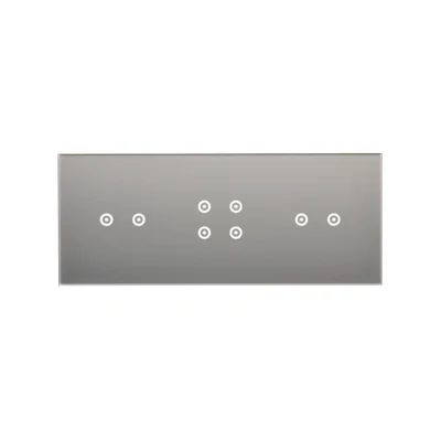 SIMON 54 TOUCH Pannello touch 3 moduli 2 campi touch orizzontali + 4 campi touch + 2 campi touch orizzontali silver fog