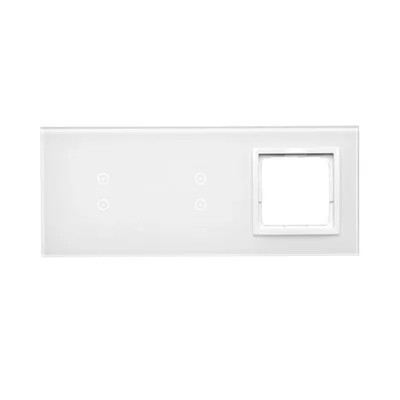 SIMON 54 TOUCH Pannello touch 3 moduli 2 campi touch verticali + 2 campi touch verticali + 1 foro per accessori bianco perla