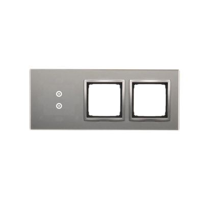 SIMON 54 TOUCH Pannello touch 3 moduli 2 campi touch verticali + 2 fori per accessori silver fog