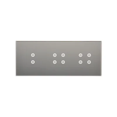 SIMON 54 TOUCH Pannello touch 3 moduli 2 campi touch verticali + 4 campi touch + 4 campi touch silver fog