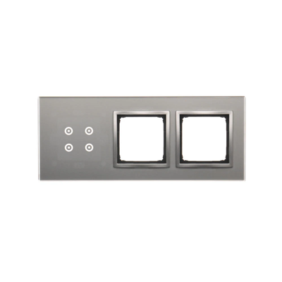 SIMON 54 TOUCH Pannello touch 3 moduli 4 campi touch + 2 fori per accessori silver fog