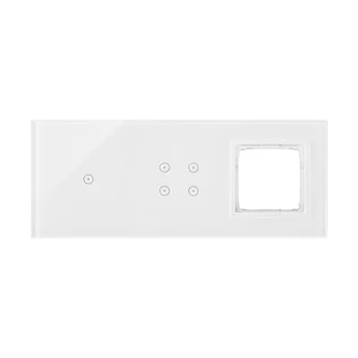 SIMON 54 TOUCH Сенсорна панель 3 модулі 1 тачпад + 4 тачпади + 1 отвір для аксесуарів white pearl