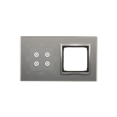 SIMON 54 TOUCH Touch panel 2 moduli 4 campi touch + 1 foro per accessori silver fog
