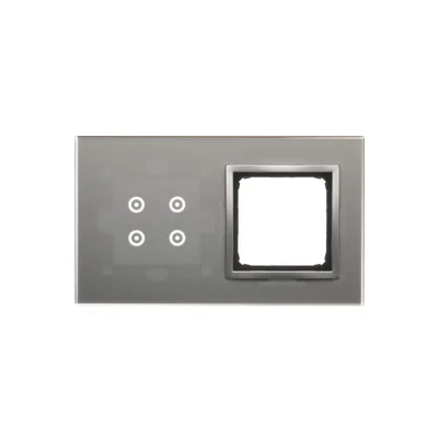 SIMON 54 TOUCH Touch panel 2 moduli 4 campi touch + 1 foro per accessori silver fog