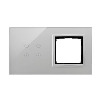 SIMON 54 TOUCH Touch panel 2 moduli 4 campi touch + 1 foro per accessori silver fog