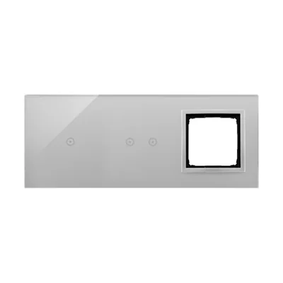 SIMON 54 TOUCH Touch panel 3 modules 1 touch pad + 2 horizontal touch pads + 1 hardware hole silver fog