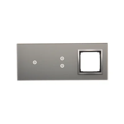 SIMON 54 TOUCH Touch panel 3 modules 1 touch pad + 2 vertical touch pads + 1 hardware hole silver fog