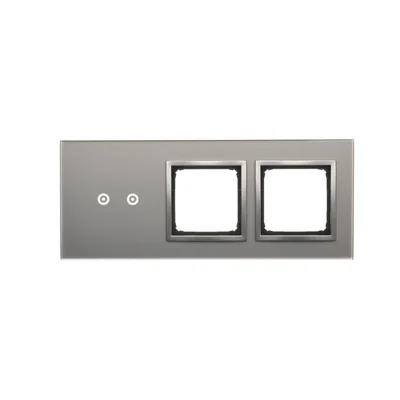 SIMON 54 TOUCH Touch panel 3 modules 2 horizontal touch fields + 2 holes for accessories silver fog
