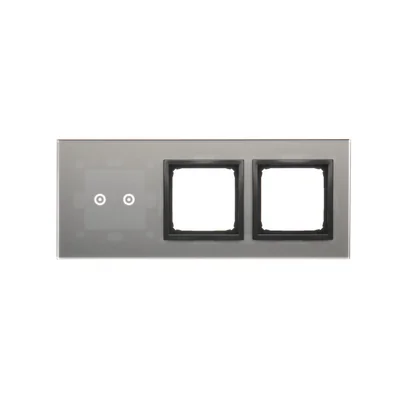 SIMON 54 TOUCH Touch panel 3 modules 2 horizontal touch fields + 2 holes for accessories storm cloud