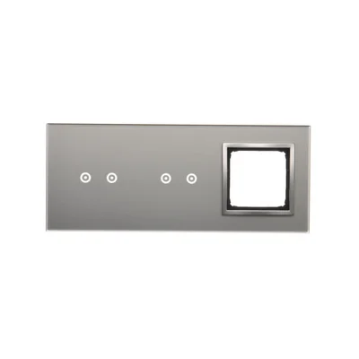 SIMON 54 TOUCH Touch panel 3 modules 2 horizontal touchpads + 2 horizontal touchpads + 1 hardware hole silver fog