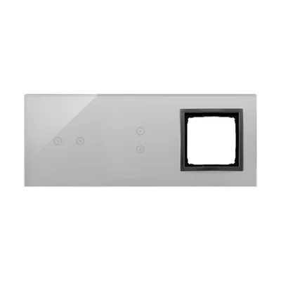 SIMON 54 TOUCH Touch panel 3 modules 2 horizontal touchpads + 2 vertical touchpads + 1 hole for accessories storm cloud