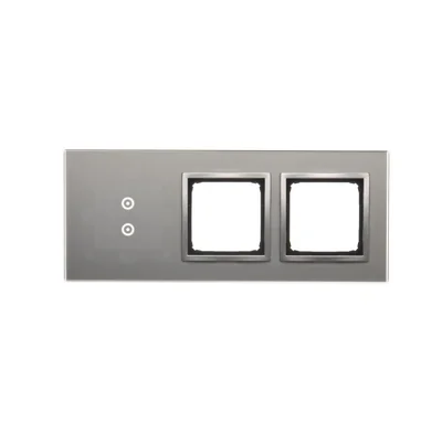 SIMON 54 TOUCH Touch panel 3 modules 2 vertical touch fields + 2 holes for accessories silver fog
