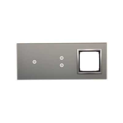 SIMON 54 TOUCH Touch panel 3 moduli 1 touch field + 2 touch field verticali + 1 foro per accessori silver fog