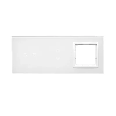 SIMON 54 TOUCH Touch panel 3 moduli 2 touch field orizzontali + 2 touch field verticali + 1 foro per accessori bianco perla