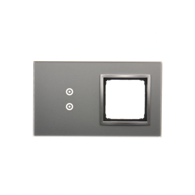 SIMON 54 TOUCH Touchpanel 2 Module 2 vertikale Touchfelder + 1 Loch für Zubehör Silbernebel