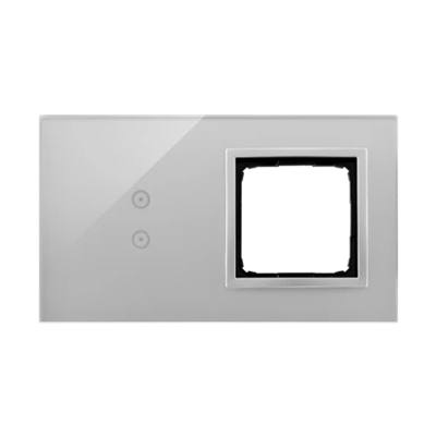 SIMON 54 TOUCH Touchpanel 2 Module 2 vertikale Touchfelder + 1 Loch für Zubehör Silbernebel
