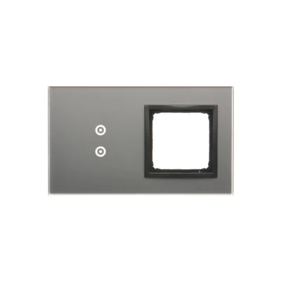 SIMON 54 TOUCH Touchpanel 2 Module 2 vertikale Touchfelder + 1 Loch für Zubehör Storm Cloud