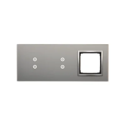 SIMON 54 TOUCH Touchpanel 3 Module 2 vertikale Touchpads + 2 vertikale Touchpads + 1 Loch für Zubehör Silbernebel