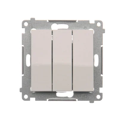 SIMON 54 Triple bouton avec rétroéclairage (module) 10AX 250V connecteurs rapides blanc