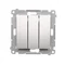 SIMON 54 Triple button (module) 10AX 250V quick connectors silver matt metallized