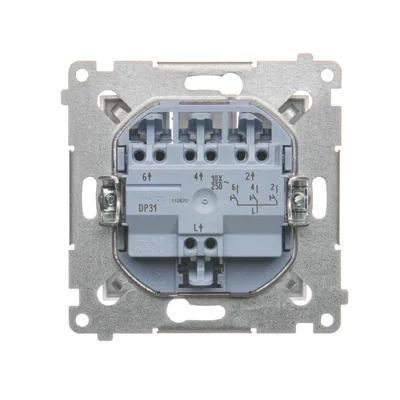 SIMON 54 Triple button (module) 10AX 250V quick connectors silver matt metallized