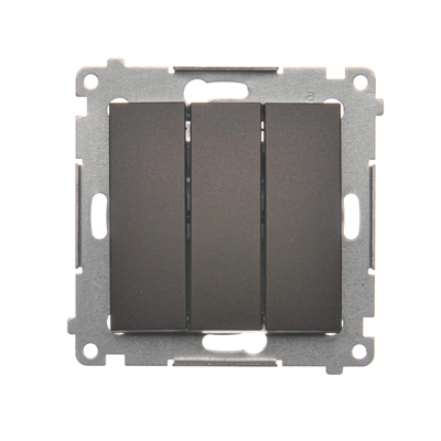 SIMON 54 Triple button with backlight (module) 10AX 250V quick connectors matt bronze metallized