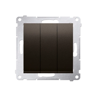 SIMON 54 Triple button with backlight (module) 10AX 250V quick connectors matt bronze metallized
