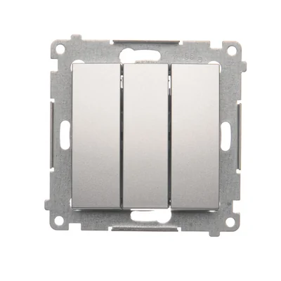 SIMON 54 Triple button with backlight (module) 10AX 250V quick connectors silver matt metallized