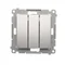 SIMON 54 Triple button with backlight (module) 10AX 250V quick connectors silver matt metallized